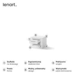 Stolik nocny biały IDEA ID-07 50 cm Lenart | Domowanie.pl