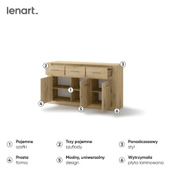 Komoda 3D3S Idea ID-09 San Remo Jasny Lenart