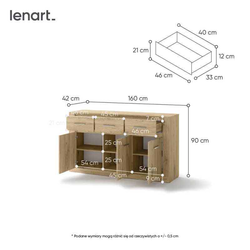 Komoda 3D3S Idea ID-09 San Remo Jasny Lenart