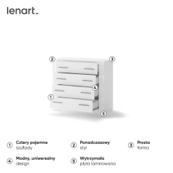 Komoda z szufladami Idea ID-10 Biały Lenart
