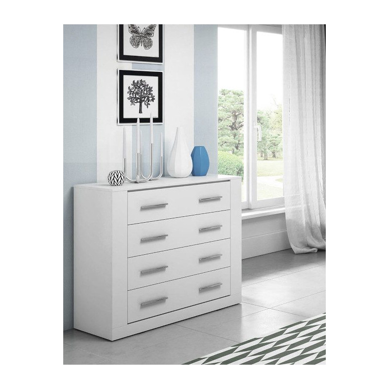Biała komoda 100 cm z 4 szufladami IDEA ID-10 – kup teraz