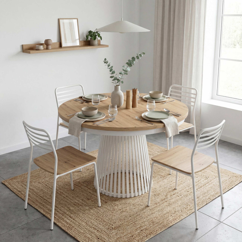 Stół Garda Artisan/Biały rozkładany 100–180 cm | Domowanie