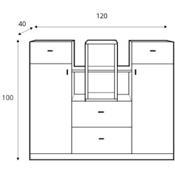 Komoda MOBI_10 Mobi 120 cm biały turkus Meblar