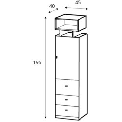 Kup szafę Mobi 45 cm z szufladami i półką