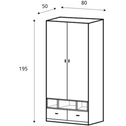 Kup szafę Mobi 80 cm z drążkiem i półkami