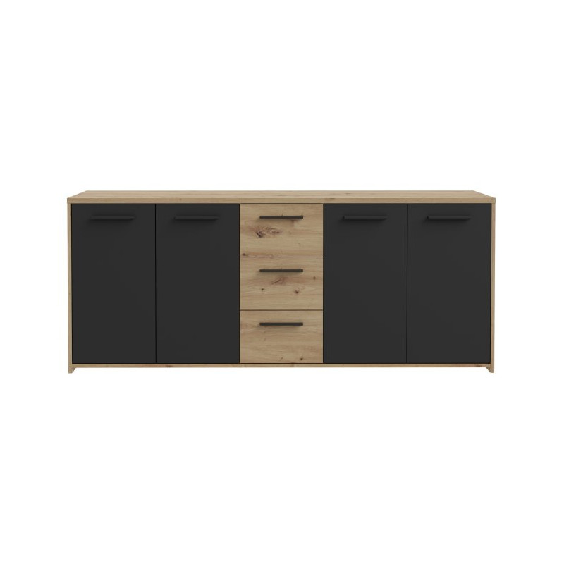 Duża komoda 180 cm Pilvi FINPILVI01 dąb artisan/czarny