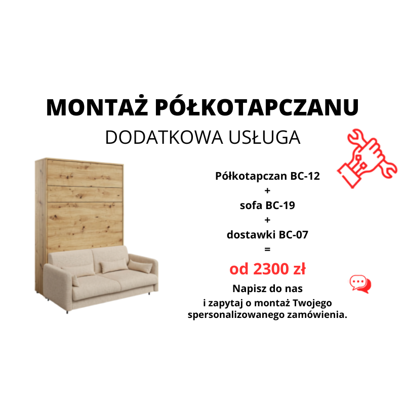 P&oacute;łkotapczan BC-12 z sofą BC-19 i dostawkami BC-07 160X200 Lenart - domowanie.pl