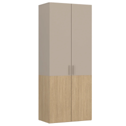 Szafa dwudrzwiowa 90 cm TAO | jodełka scandi/glina szara