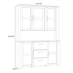 Szeroka witryna CHISBURY 150 cm – Meble Forte | domowanie.pl