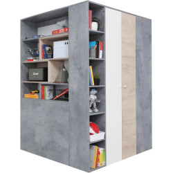 Szafa Sigma SI1 L/P Beton / Biały Lux / Dąb Meblar
