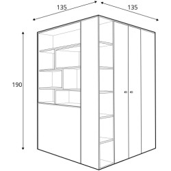 Szafa SI1 L/P Sigma Beton Biały Lux Dąb | Domowanie.pl