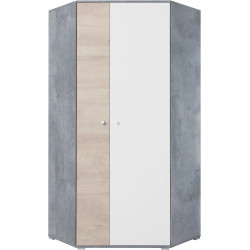 Szafa narożna Sigma SI2 L/P Beton / Biały Lux / Dąb Meblar