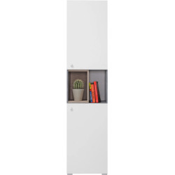 Regał Sigma SI5 L/P Beton / Biały Lux / Dąb Meblar