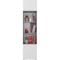 Regał Sigma SI6 L/P Beton / Biały Lux / Dąb Meblar