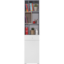 Regał z szufladami Sigma SI8 L/P Beton / Biały Lux / Dąb Meblar