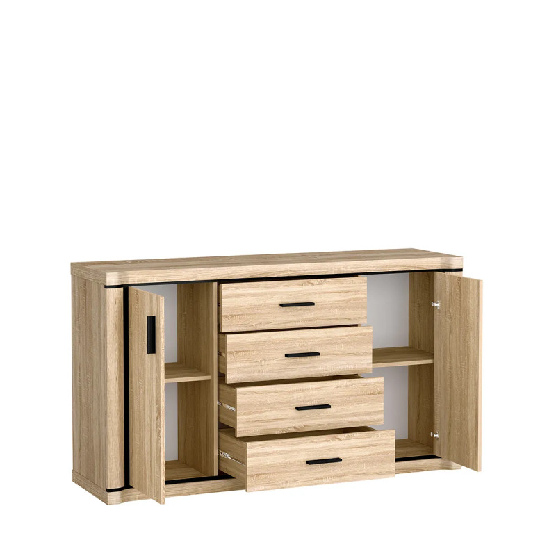 Komoda z szufladami Dallas 157cm dąb sonoma - domowanie.pl