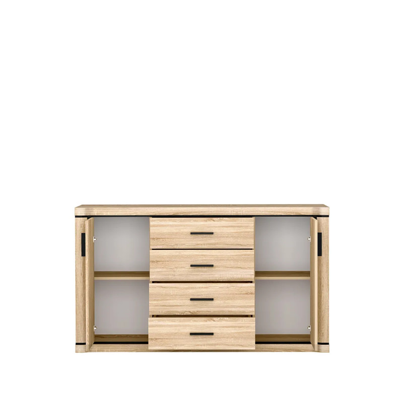 Komoda z szufladami Dallas 157cm dąb sonoma - domowanie.pl
