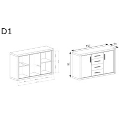 Komoda z szufladami Dallas 157cm dąb truflowy - domowanie.pl