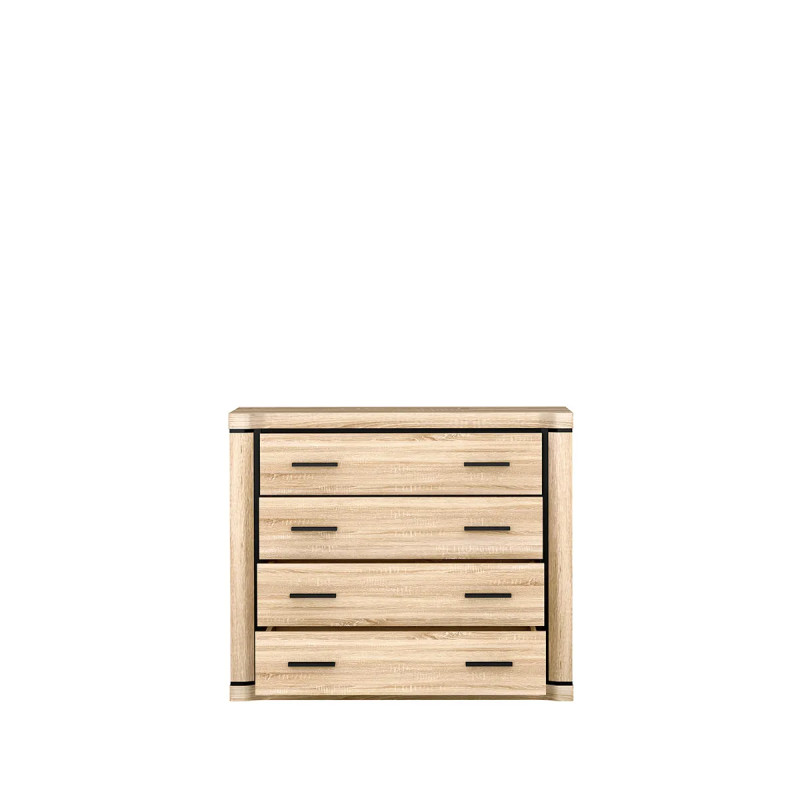 Komoda do pokoju Dallas 107cm dąb sonoma - domowanie.pl