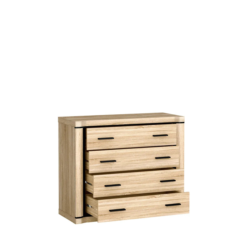 Komoda do pokoju Dallas 107cm dąb sonoma - domowanie.pl