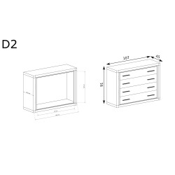 Komoda do pokoju Dallas 107cm dąb sonoma - domowanie.pl