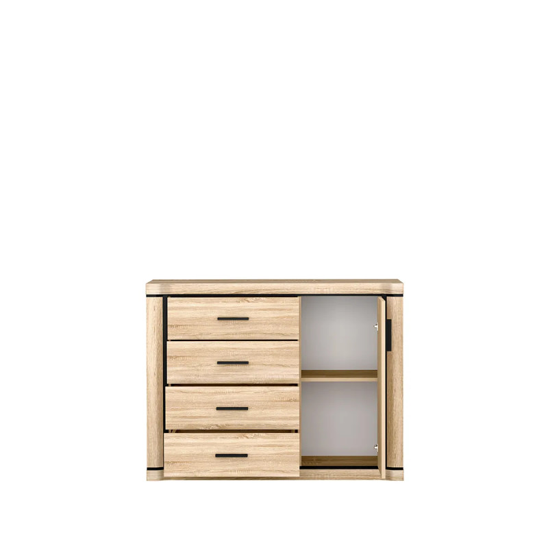 Komoda Dallas 117cm D3 dąb sonoma - domowanie.pl