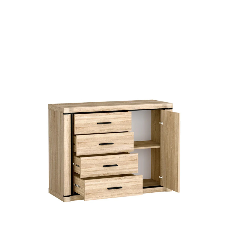 Komoda Dallas 117cm D3 dąb sonoma - domowanie.pl