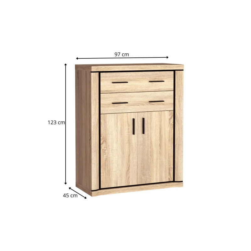 Wysoka omoda Dallas 97cm D6 dąb sonoma - domowanie.pl