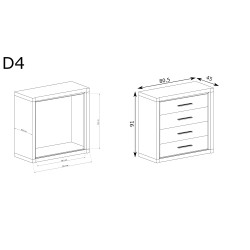 Komoda z szufladami 80cm Dallas dąb truflowy - domowanie.pl