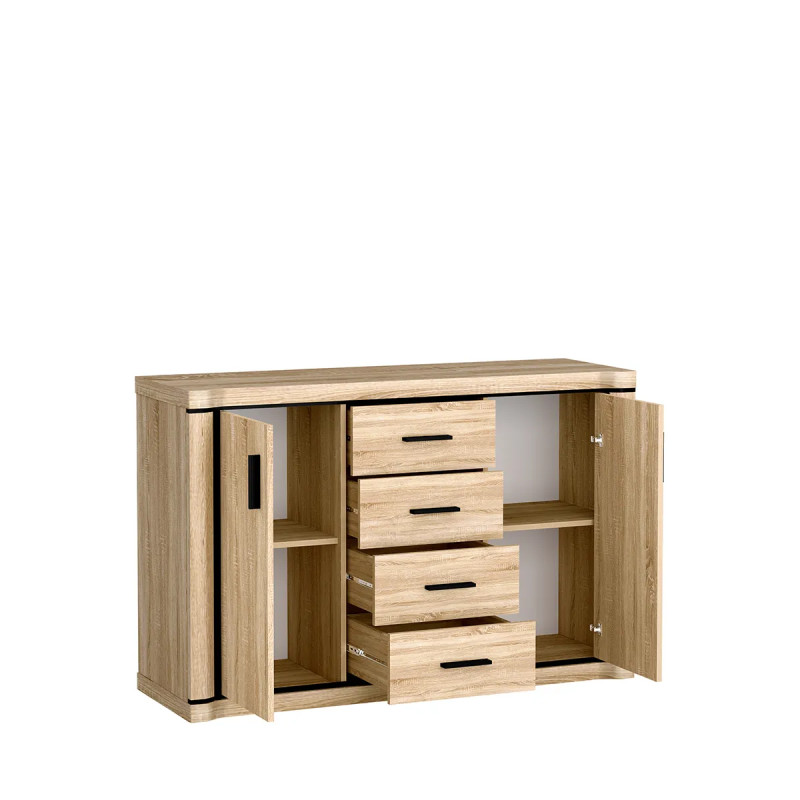 Komoda Dallas 137cm  D5 dąb sonoma - domowanie.pl