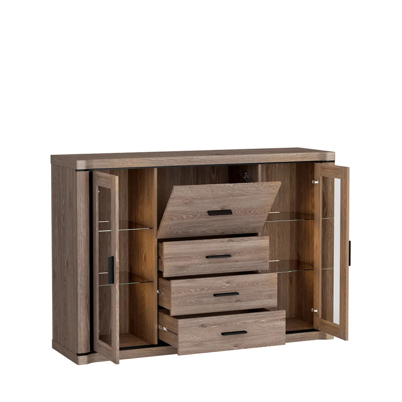 Komoda Dallas 157cm D7 dąb sonoma - domowanie.pl