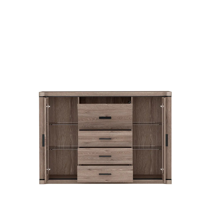 Komoda Dallas 157cm D7 dąb sonoma - domowanie.pl