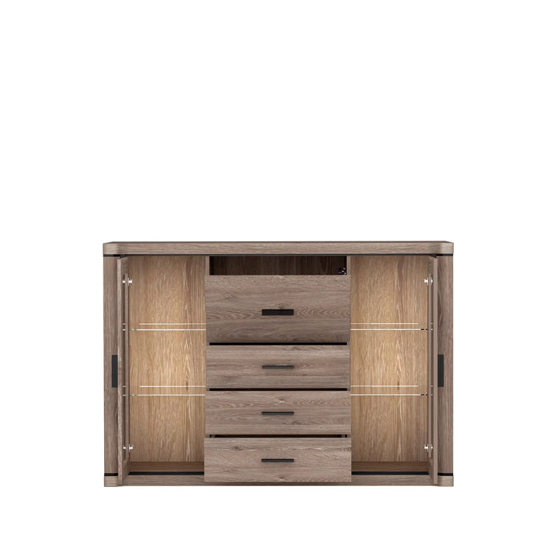 Komoda Dallas 157cm D7 dąb sonoma - domowanie.pl