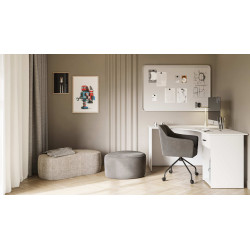 Biurko narożne CORNER białe 155 cm z szufladą | Domowanie.pl