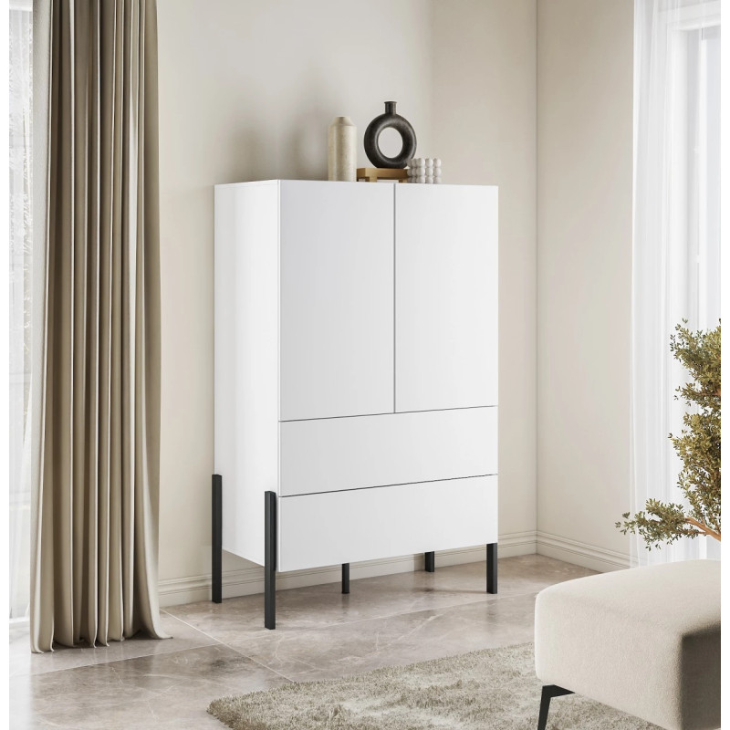 Bieliźniarka JUKON biały mat 90 cm 2D2S | Domowanie.pl