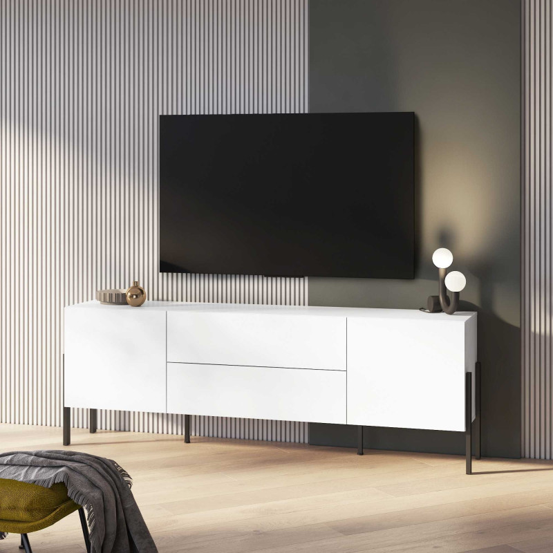 Komoda RTV JUKON biały mat 204 cm | Domowanie.pl