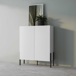 Wysoka komoda JUKON biały mat 114 cm | Domowanie.pl