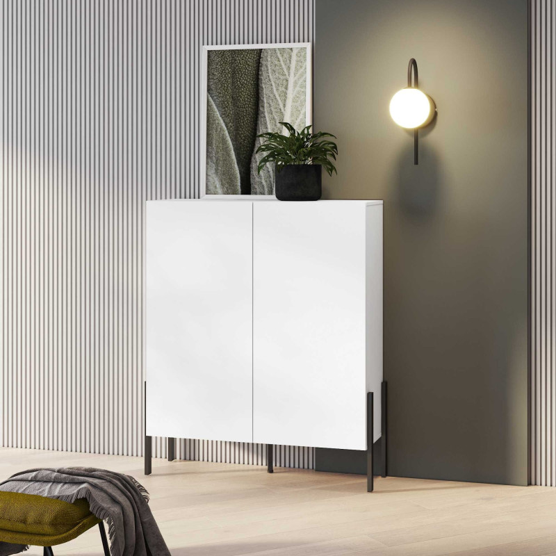 Wysoka komoda JUKON biały mat 114 cm | Domowanie.pl