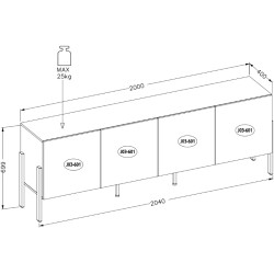 Komoda JUKON biały mat 204 cm 4D | Domowanie.pl