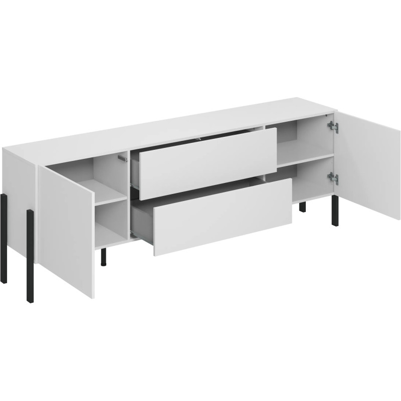 Komoda RTV JUKON biały mat 204 cm | Domowanie.pl