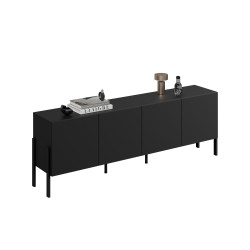 Komoda JUKON czarny Onyks 204 cm 4D | Domowanie.pl