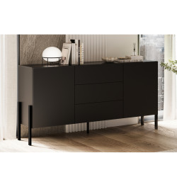 Komoda JUKON czarny Onyks 184 cm 2D3S | Domowanie.pl