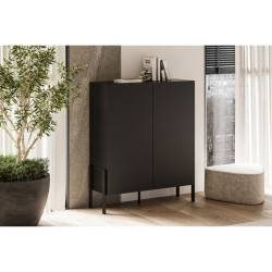 Wysoka komoda JUKON czarny Onyks 114 cm | Domowanie.pl