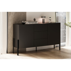 Czarna komoda JUKON 24W3ND43 3 szuflady – Kup teraz