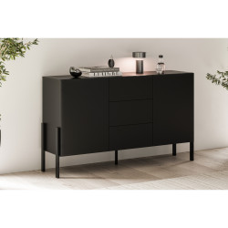 Czarna komoda JUKON 24W3ND43 3 szuflady – Kup teraz