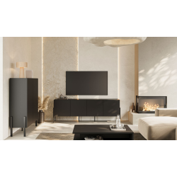 Komoda JUKON czarny Onyks 204 cm 4D | Domowanie.pl