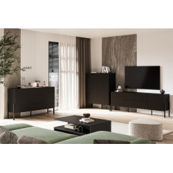 Komoda JUKON czarny Onyks 204 cm 4D | Domowanie.pl