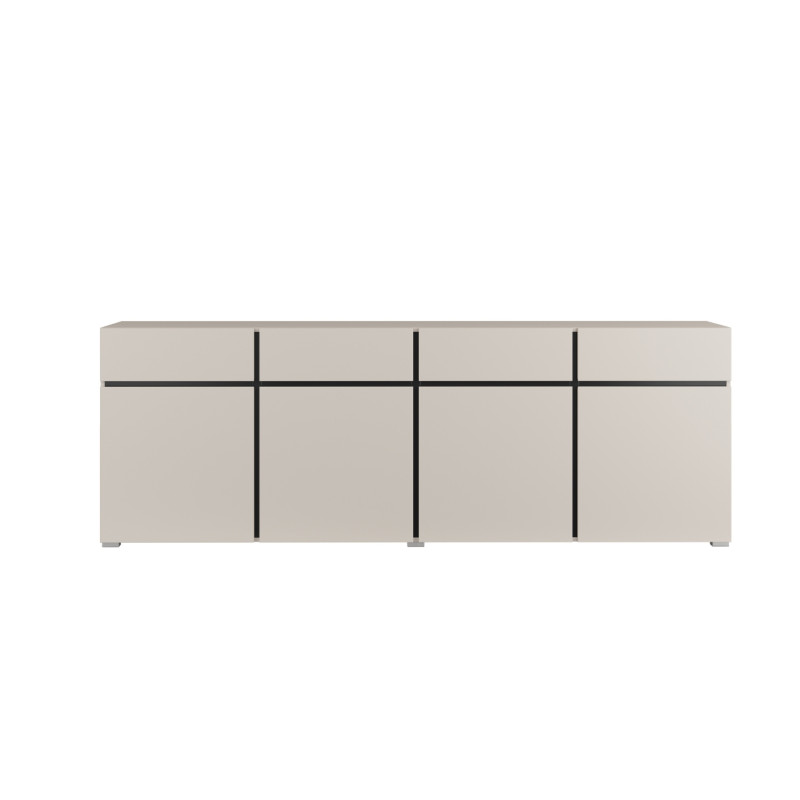 Komoda CROSS kaszmir/czarny 226 cm 4D4S | Domowanie.pl