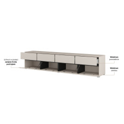 Komoda RTV CROSS kaszmir/czarny 225 cm | Domowanie.pl