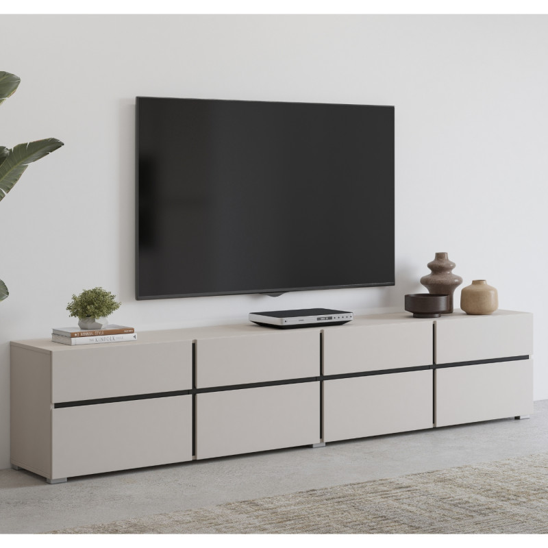 Komoda RTV CROSS kaszmir/czarny 225 cm | Domowanie.pl